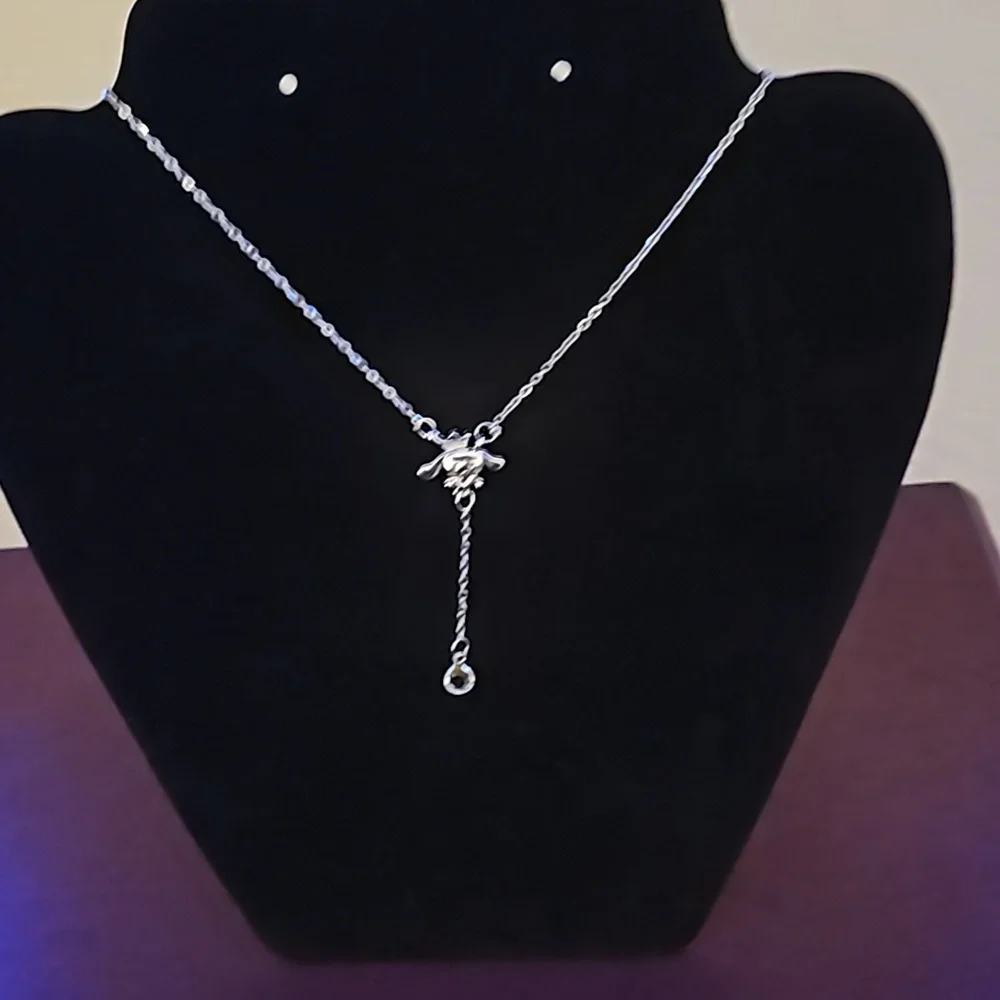 Sterling silver, cute, cinnamon roll, character, necklace, 18 inch chain. - Picture 2 of 2